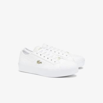 Lacoste Ziane Plus Grand Leather Sneakers - Tenisky Dámské Bílé / Bílé | CZ-ffQNLW